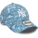 new-era-new-york-yankees-mlb-9forty-summer-all-over-print-verstellbare-blaue-kappe-mit-gebogenem-schirm