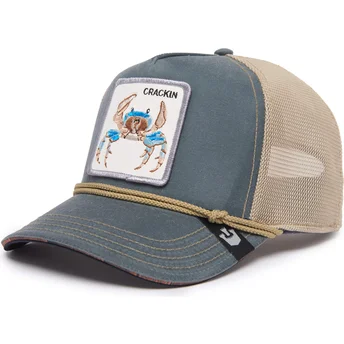trucker-kappe-grau-und-beige-krabbe-wuz-crackin-nautical-nonsense-the-farm-von-goorin-bros