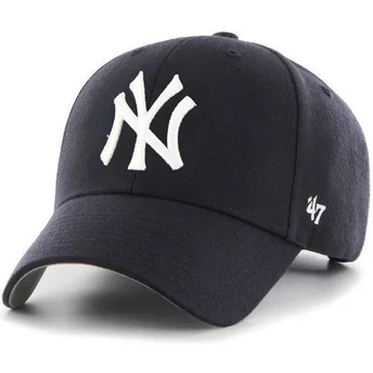 new-york-yankees-mlb-marineblaue-kappe-mit-gebogenem-schirm-von-47-brand