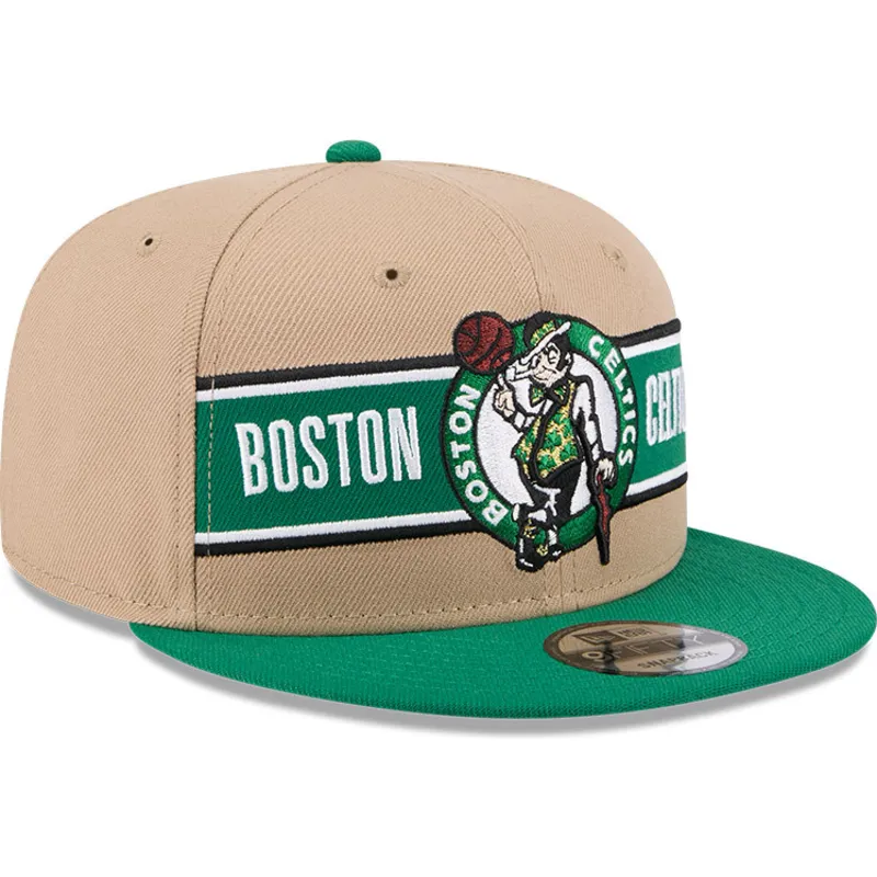 braune-und-grune-flache-snapback-kappe-9fifty-draft-2024-von-boston-celtics-nba-von-new-era