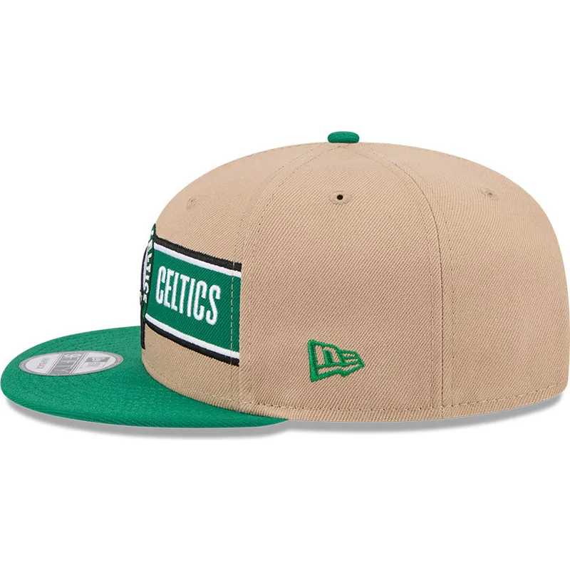 braune-und-grune-flache-snapback-kappe-9fifty-draft-2024-von-boston-celtics-nba-von-new-era