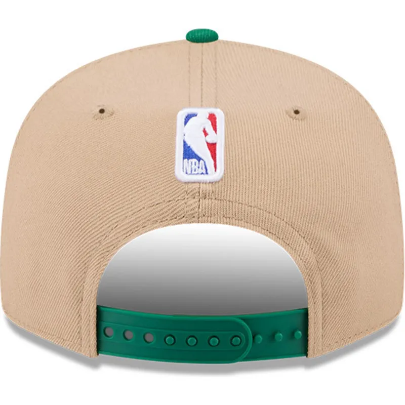 braune-und-grune-flache-snapback-kappe-9fifty-draft-2024-von-boston-celtics-nba-von-new-era