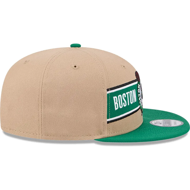 braune-und-grune-flache-snapback-kappe-9fifty-draft-2024-von-boston-celtics-nba-von-new-era