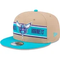 braune-und-blaue-flatcap-snapback-9fifty-draft-2024-der-charlotte-hornets-nba-von-new-era