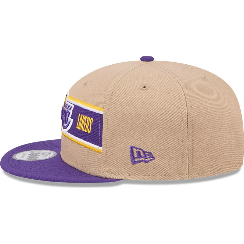 braune-und-violette-flatcap-snapback-9fifty-draft-2024-der-los-angeles-lakers-nba-von-new-era