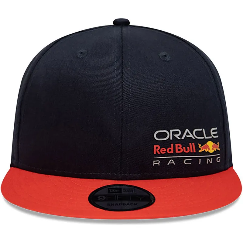 marineblaue-und-orangefarbene-flache-snapback-kappe-9fifty-essential-von-red-bull-racing-formula-1-von-new-era