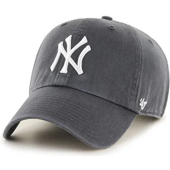 dunkelgraue-gebogene-kappe-new-york-yankees-mlb-clean-up-von-47-brand