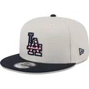 beige-und-marineblaue-snapback-kappe-9fifty-4th-of-july-los-angeles-dodgers-mlb-von-new-era