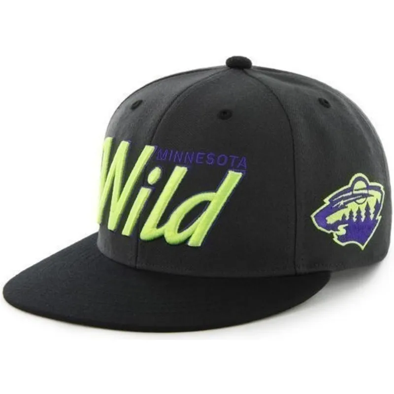 mutzen-flach-schwarz-snapback-de-letras-der-minnesota-wild-nhl-von-47-brand mutzen-flach-schwarz-snapback-de-letras-der-minnesota-wild-nhl-von-47-brand