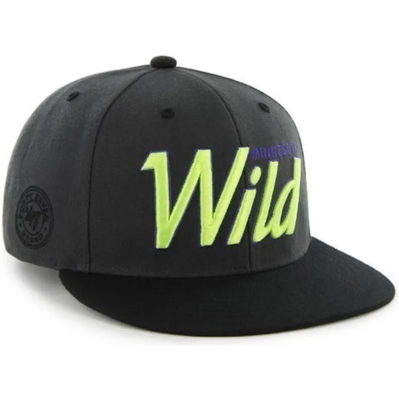 mutzen-flach-schwarz-snapback-de-letras-der-minnesota-wild-nhl-von-47-brand mutzen-flach-schwarz-snapback-de-letras-der-minnesota-wild-nhl-von-47-brand