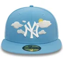mutzen-flach-blau-angepasst-59fifty-cloud-der-new-york-yankees-mlb-von-new-era