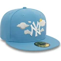 mutzen-flach-blau-angepasst-59fifty-cloud-der-new-york-yankees-mlb-von-new-era