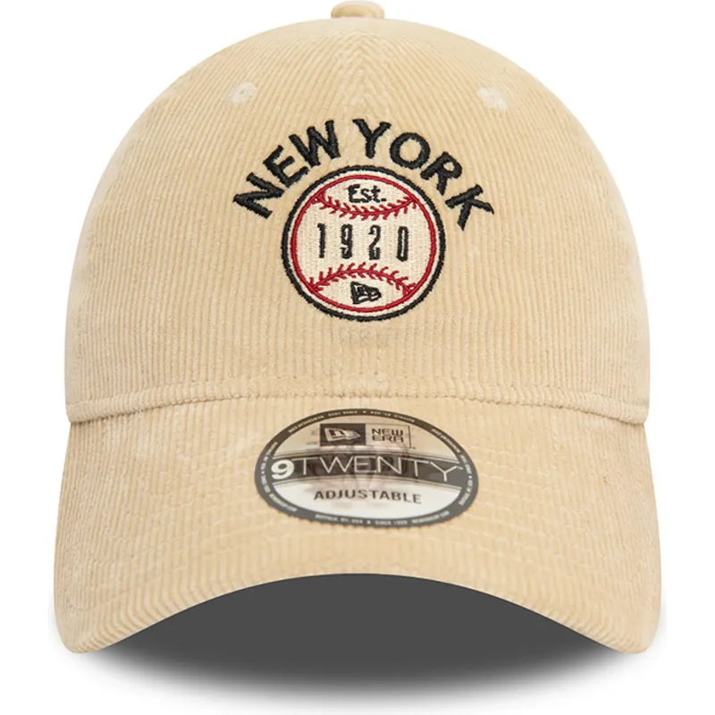 mutzen-gebogen-beige-verstellbares-band-the-empire-state-9twenty-cord-der-new-york-ciudades-y-playas-von-new-era