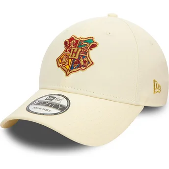 New Era Curved Brim 9FORTY Harry Potter Hogwarts Beige Adjustable Cap