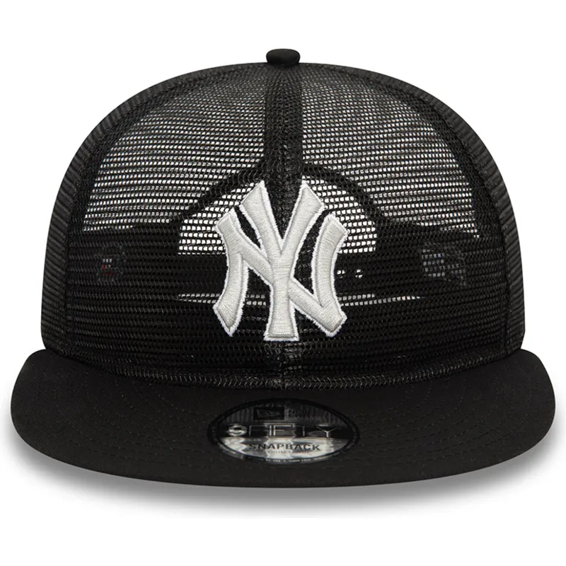schwarze-flache-trucker-kappe-9fifty-embroidered-mesh-der-new-york-yankees-mlb-von-new-era