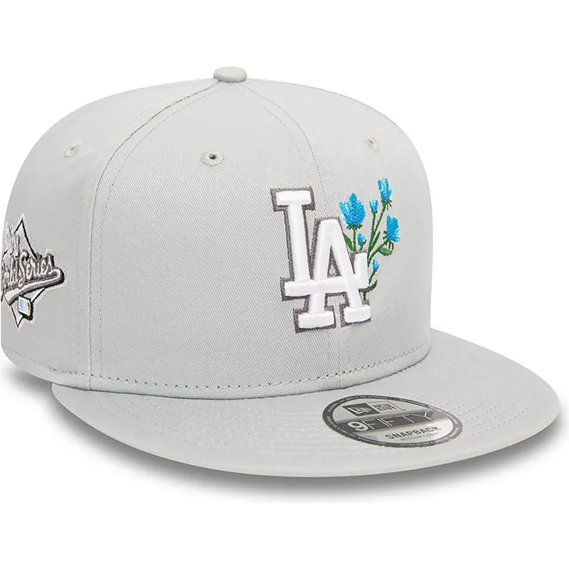 mutzen-flach-grau-snapback-9fifty-seasonal-flower-der-los-angeles-dodgers-mlb-von-new-era