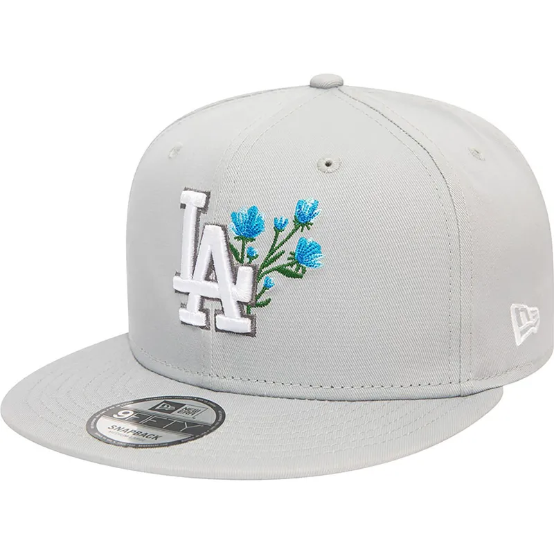 mutzen-flach-grau-snapback-9fifty-seasonal-flower-der-los-angeles-dodgers-mlb-von-new-era