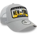 grau-a-frame-license-plate-trucker-cap-von-new-york-cities-and-beaches-von-new-era