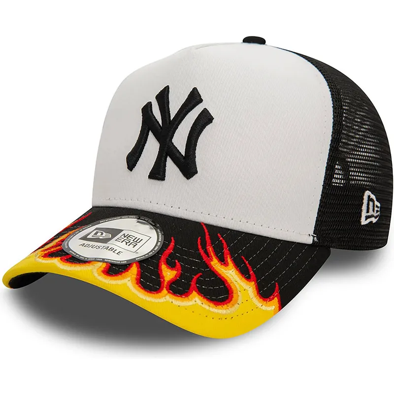mutzen-gebogen-weiss-snapback-a-frame-flame-der-new-york-yankees-mlb-von-new-era mutzen-gebogen-weiss-snapback-a-frame-flame-der-new-york-yankees-mlb-von-new-era