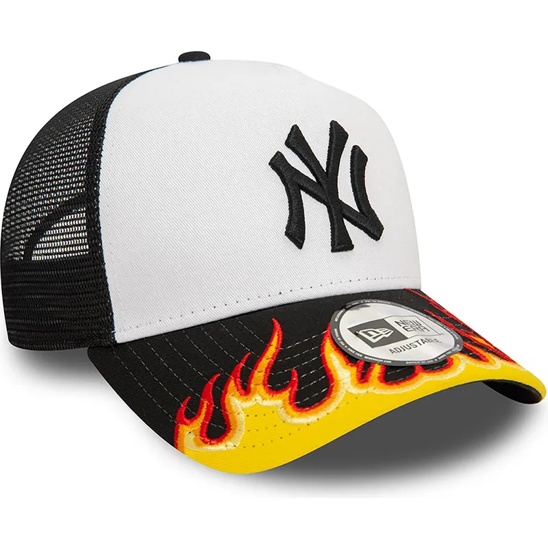 mutzen-gebogen-weiss-snapback-a-frame-flame-der-new-york-yankees-mlb-von-new-era mutzen-gebogen-weiss-snapback-a-frame-flame-der-new-york-yankees-mlb-von-new-era