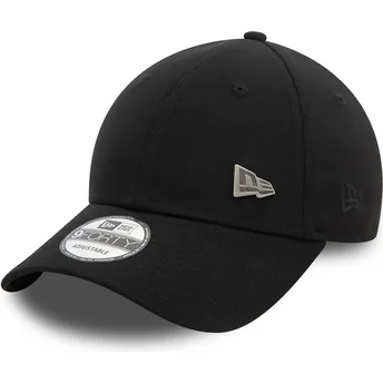 New Era Curved Brim 9FORTY Pin Black Adjustable Cap