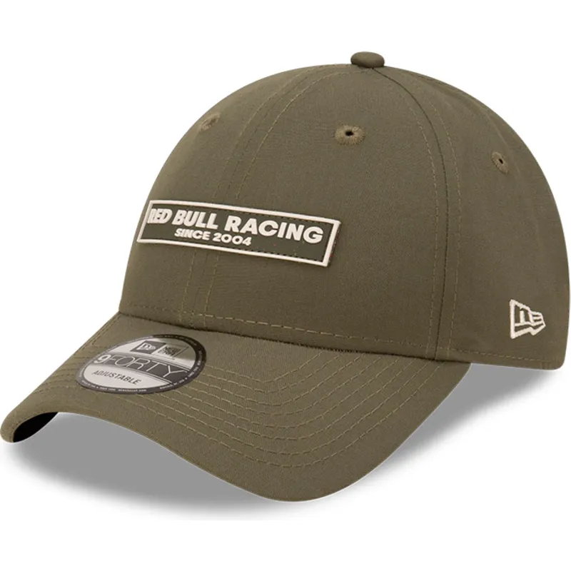 grune-verstellbare-curved-cap-9forty-repreve-wordmark-von-red-bull-racing-formula-1-von-new-era