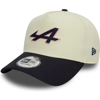 New Era Curved Brim E Frame Chain Stitch Alpine F1 Team Formula 1 White and Navy Blue Snapback Cap