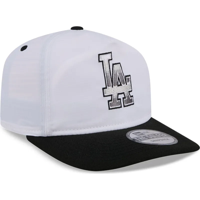 weisse-und-schwarze-gebogene-snapback-kappe-golfer-chrome-logo-der-los-angeles-dodgers-mlb-von-new-era