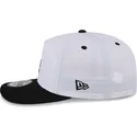 weiss-schwarze-snapback-golferkappe-mit-gebogenem-schirm-und-chrome-logo-der-los-angeles-dodgers-mlb-von-new-era