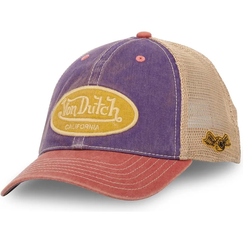 von-dutch-mac7-purple-beige-and-red-trucker-hat