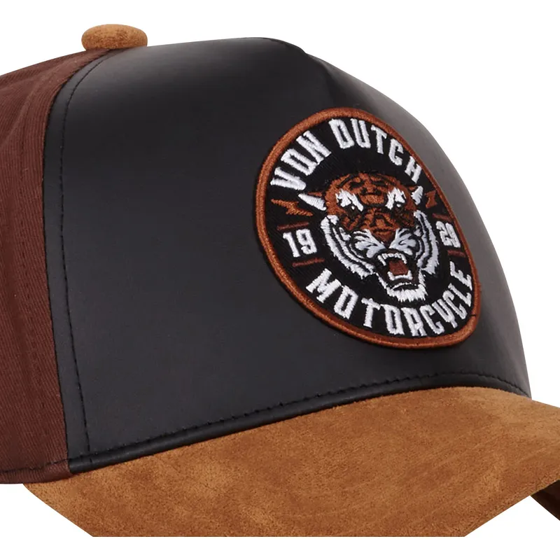schwarze-und-braune-gebogene-snapback-kappe-vint03-von-von-dutch