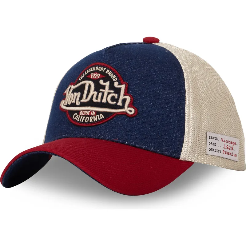 gebogene-blaue-beige-und-rote-snapback-kappe-vint05-von-von-dutch