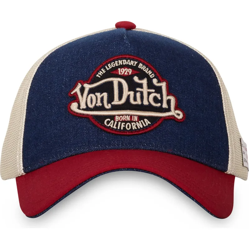 gebogene-blaue-beige-und-rote-snapback-kappe-vint05-von-von-dutch