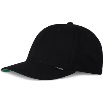 Djinns Curved Brim TrueFit Lazy Piquet Black Adjustable Cap