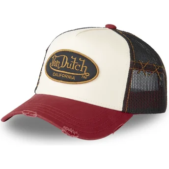 Von Dutch GRRE Beige, Red and Black Trucker Hat