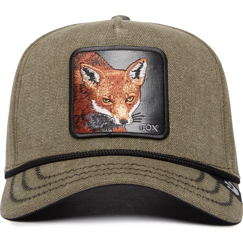grune-gebogene-snapback-kappe-fuchs-foxy-duck-canvas-the-farm-von-goorin-bros