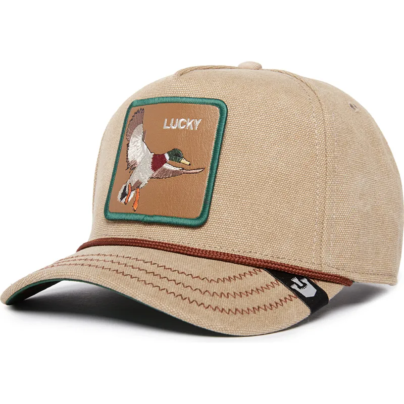 beige-gebogene-snapback-kappe-ente-lucky-duck-canvas-the-farm-von-goorin-bros