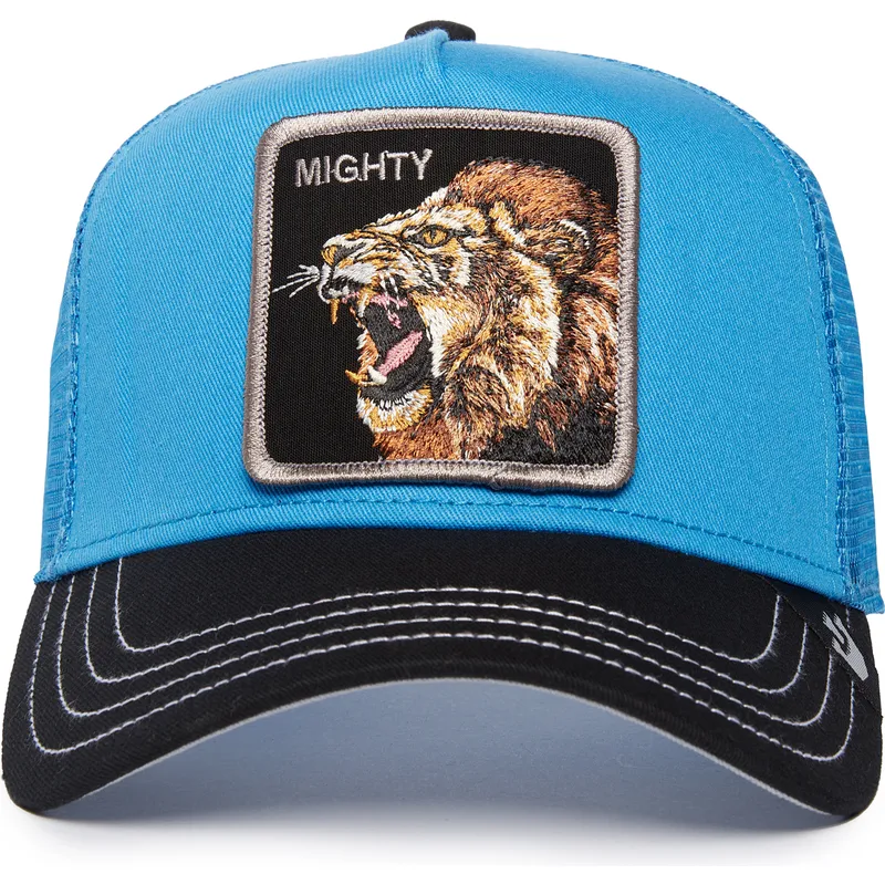 trucker-cap-blau-und-schwarz-lowe-mighty-lion-fan-the-farm-von-goorin-bros