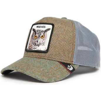 Goorin Bros. Wise Ass Moon Owl UK Plaid The Farm Multicolor Trucker Hat