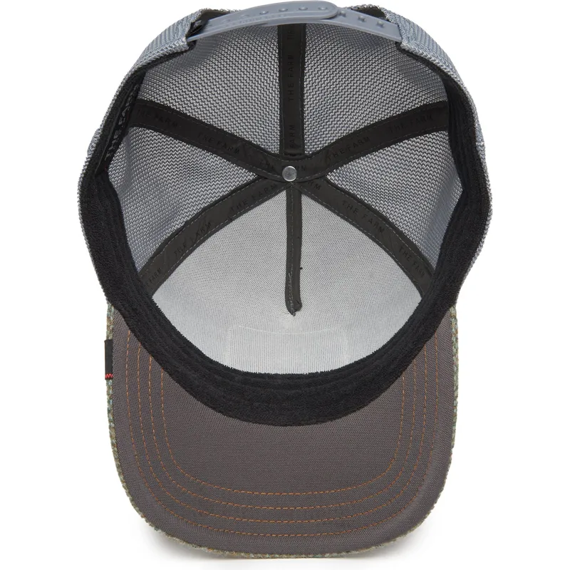 mehrfarbige-trucker-kappe-eule-wise-ass-moon-owl-uk-plaid-the-farm-von-goorin-bros