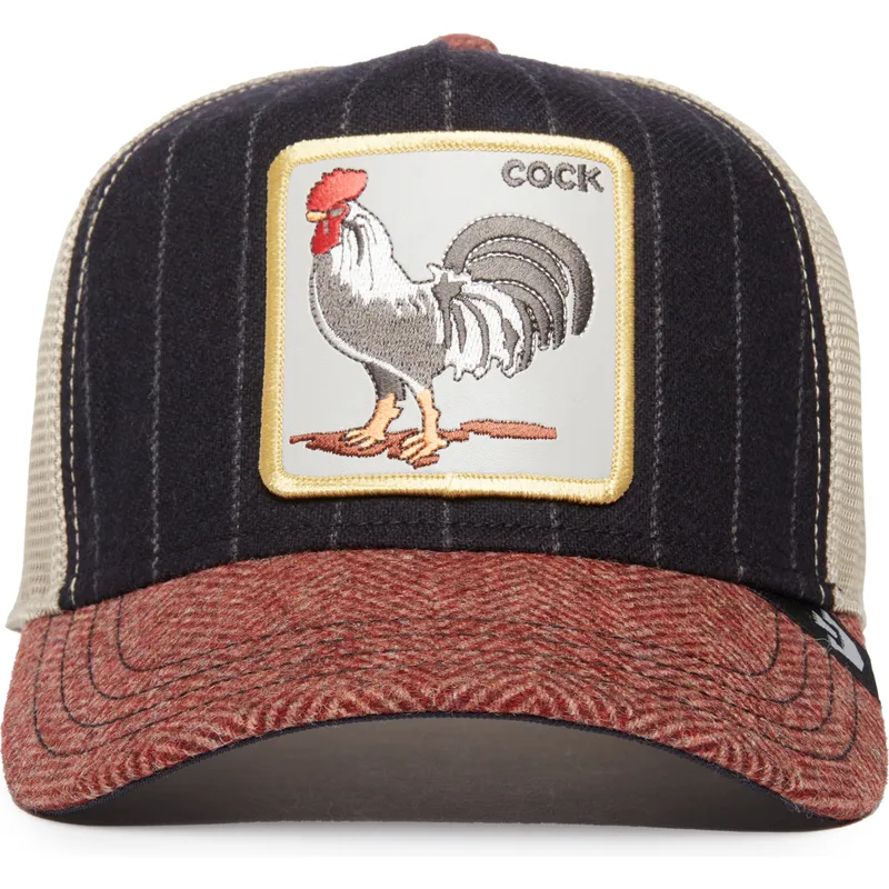 mehrfarbige-trucker-kappe-hahn-cock-moon-rooster-uk-plaid-the-farm-von-goorin-bros
