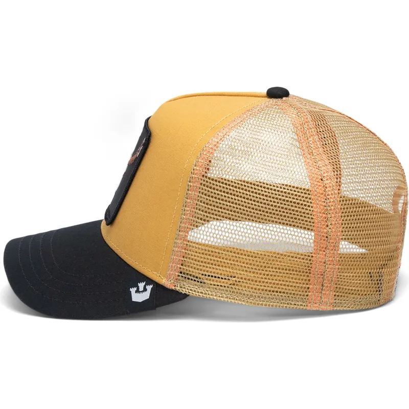 trucker-cap-gelb-und-schwarz-ochse-the-dead-skull-eco-brutalism-the-farm-von-goorin-bros