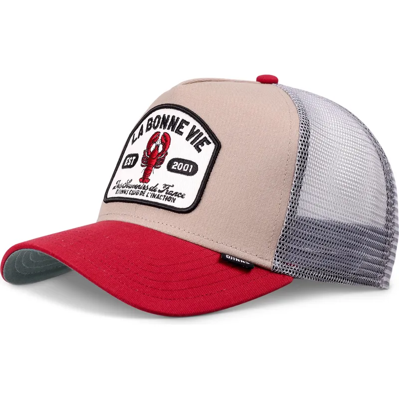 beige-graue-und-rote-trucker-cap-la-bonne-vie-hft-von-djinns