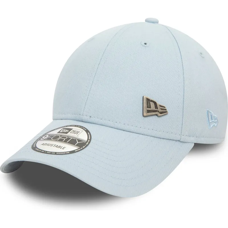 hellblaue-verstellbare-curved-cap-9forty-pin-von-new-era
