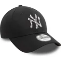 new-era-new-york-yankees-mlb-9forty-seasonal-infill-verstellbare-schwarze-kappe-mit-gebogenem-schirm