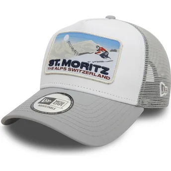 New Era A Frame Ski Patch Cities and Beaches St Moritz Grey Trucker Hat