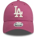verstellbare-rosa-damen-cap-mit-gebogenem-schirm-9forty-league-essential-los-angeles-dodgers-mlb-von-new-era