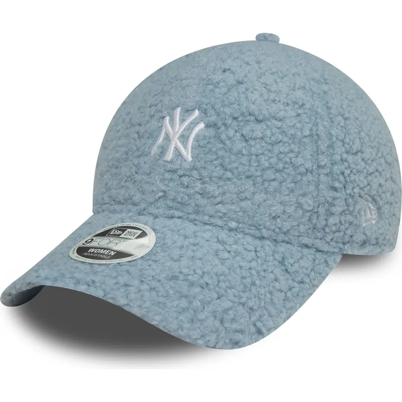 hellblaue-gebogene-verstellbare-damenkappe-9forty-borg-der-new-york-yankees-mlb-von-new-era