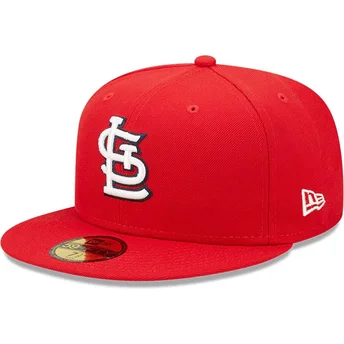 Rote, flache, angepasste 59FIFTY AC Perf Kappe der St. Louis Cardinals MLB von New Era