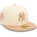 new-era-flat-brim-59fifty-side-patch-new-york-yankees-mlb-beige-and-brown-fitted-cap